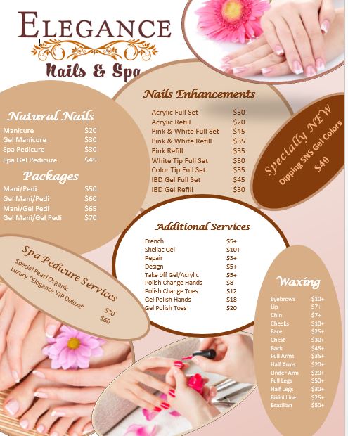 Price List - Elegance Nails & Spa